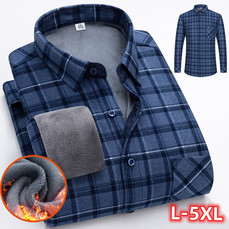 🔥✨【Compra uno, llévate otro gratis】👔【L-5XL】Camisa de manga larga de negocios cálida para otoño e invierno