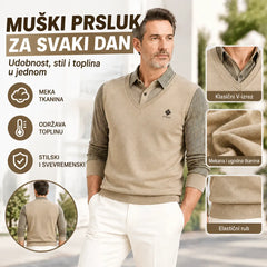 👔Krajeva godina rasprodaje🔥【M-4XL】Muški dvodijelni set od vrhunskog kašmira, topao i svestran.