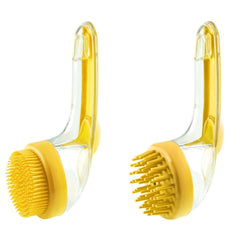 【2 piezas】📢📢¡50% de descuento! ⏰Cepillo de baño para mascotas con mango largo y dispensador de champú