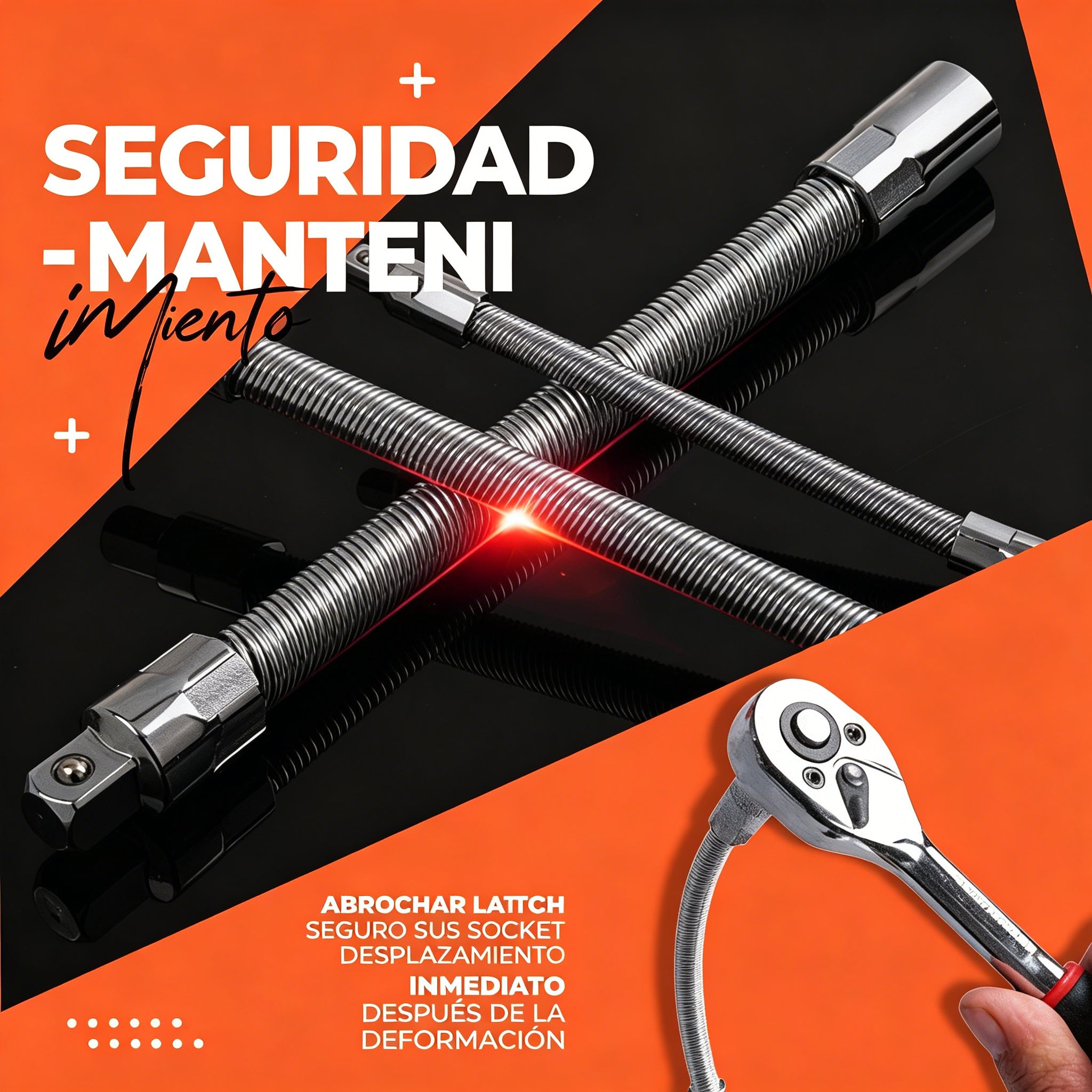 🔩 3 tamaños (1/4", 3/8", 1/2") ⚙️ Barra extensible flexible para llave de carraca - vanadio, llega a rincones estrechos, bloqueo de bola - ideal para maquinistas y aficionados al bricolaje 🛠️