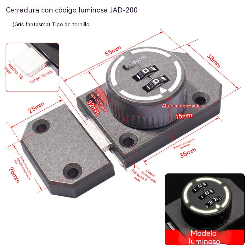 Cerradura de combinación antirrobo sin necesidad de taladrar para puertas de armarios