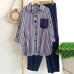 【S-5XL】 🌸Traje casual de dos piezas a rayas de primavera