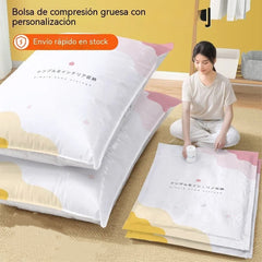 Bolsas de compresión al vacío para guardar ropa y ropa de cama.
