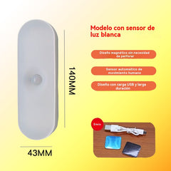 （3 piezas）Luz LED inteligente con sensor de presencia, fácil de cargar y práctica.