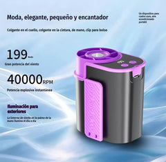 🌀 Ventilador manos libres con pantalla LED, clip integrado y 199 niveles de ajuste