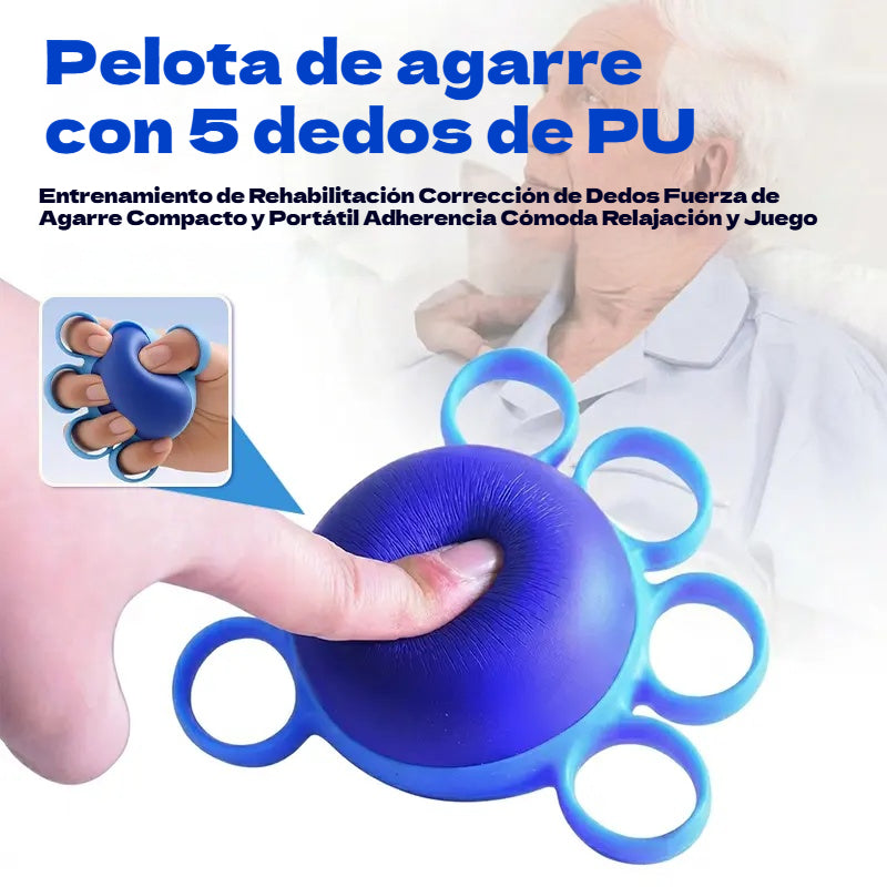 Pelota ortopédica para la recuperación de dedos y manos, con anillos de fijación, dispositivo de entrenamiento de fuerza y movilidad para personas mayores o con secuelas de un derrame cerebral.