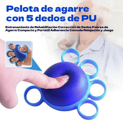 Pelota ortopédica para la recuperación de dedos y manos, con anillos de fijación, dispositivo de entrenamiento de fuerza y movilidad para personas mayores o con secuelas de un derrame cerebral.
