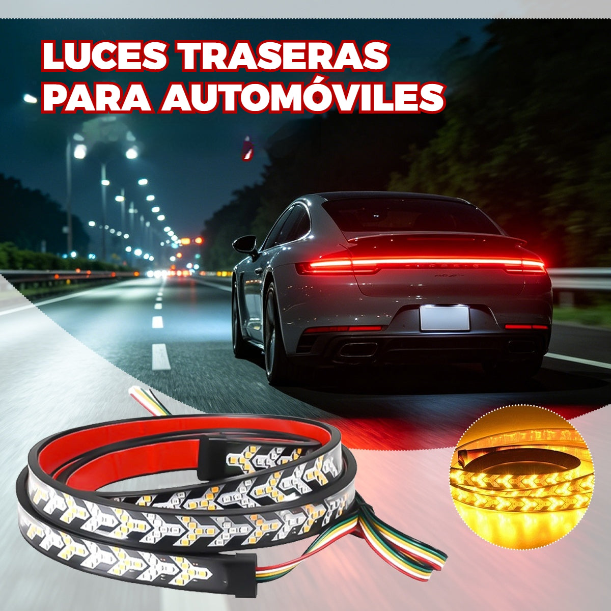 Intermitentes y luces traseras para coche de 12V-24V tipo espina de pescado