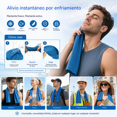 🎁¡Compra uno y llévate otro gratis por el último día!❄💦Una toalla fresca y absorbente que puedes usar en cualquier momento y lugar. Reutilizable, suave, absorbente, refrescante y portátil.