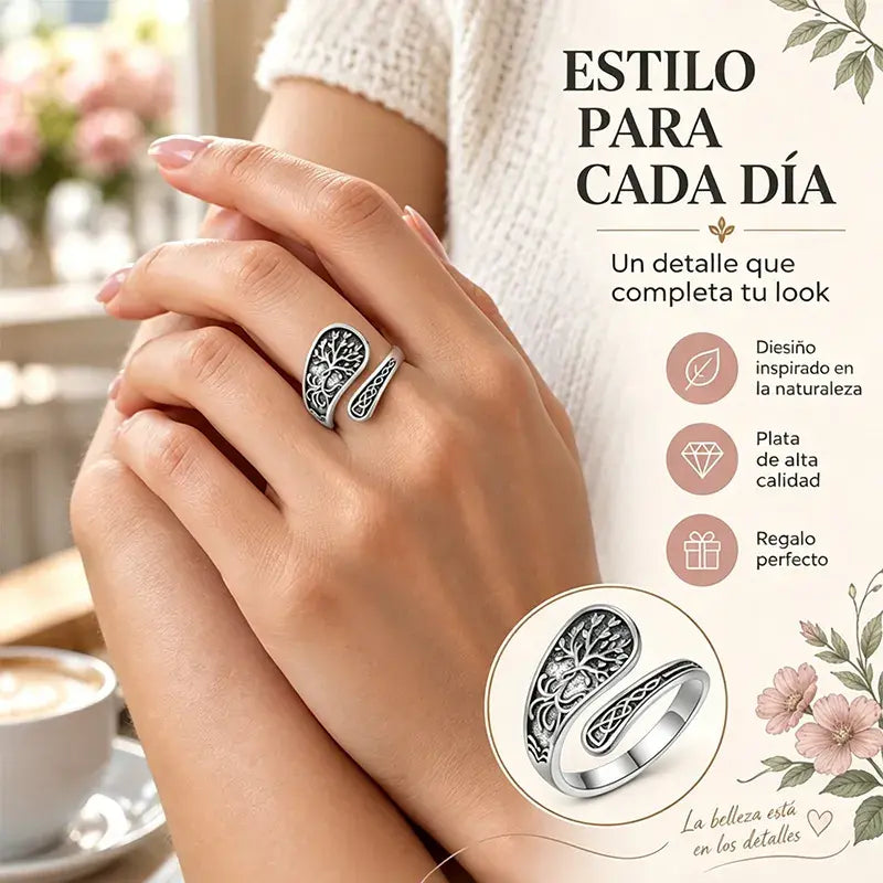 🦋 Anillo Ajustable de Mariposa y Flores Vintage ✨ Anillo Abierto Retro Bohemio, Joyería Moda para Mujer