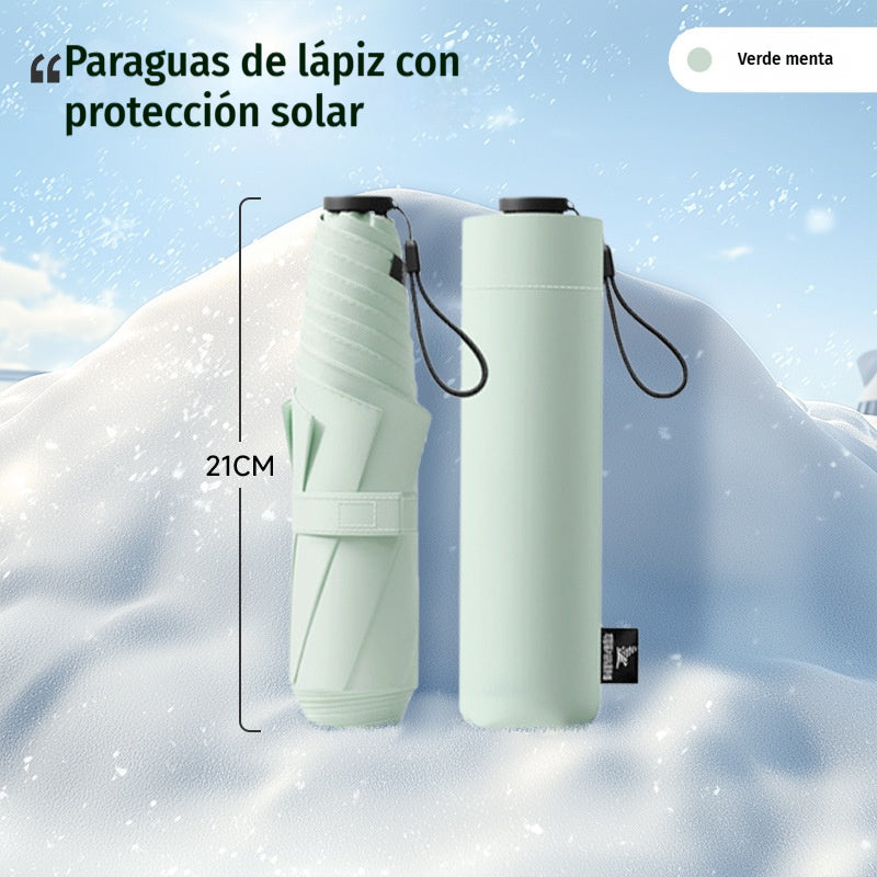☂️🌞 Paraguas ultraligero para todo clima – Revestimiento nano negro UPF50+ (protección UV) y alta resistencia al viento