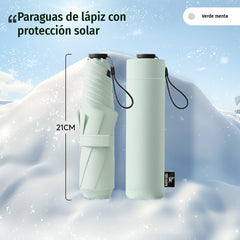 ☂️🌞 Paraguas ultraligero para todo clima – Revestimiento nano negro UPF50+ (protección UV) y alta resistencia al viento