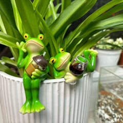 【Compra 1 y recibe 1 gratis】🐸🍷 2PCS Rana Borrachita para Macetas – Decoración Divertida de Resina para Jardín, Balcón y Hogar 🌿✨