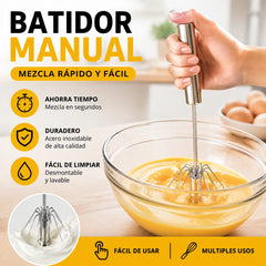 🥚🔥【Compre 1 y obtenga 1 gratis】Batidor de huevos semiautomático de acero inoxidable