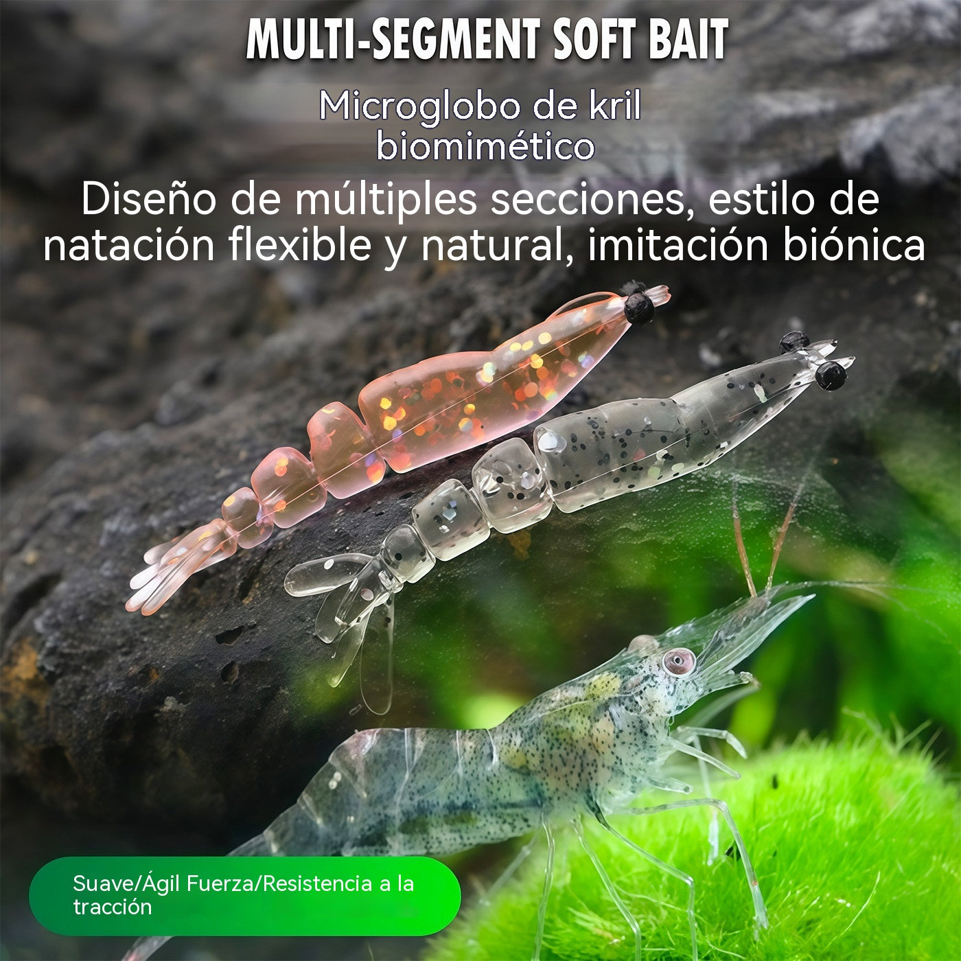 🔥Compre 5 y obtenga 5 gratis（10 cajas - 100 unidades）🎣🦐Cebo de gamba realista de múltiples segmentos para pesca spinning