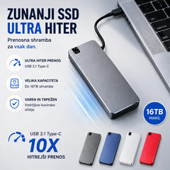 🎉【16TB】🔥Prenosni trdi disk z ultra hitrim prenosom 150 MB/s