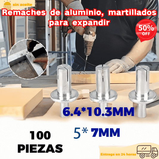 【30%OFF】🔧 Remaches de aluminio con expansión de martillo: ¡fijación rápida y segura sin esfuerzo!🔩