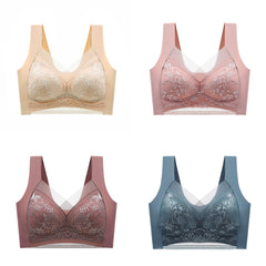 🔥👍【Compra 2 y llévate 2 gratis】👙🌺【40-110 kg】Sujetador de encaje cómodo sin costuras de talla grande