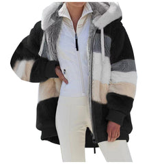 ☃️Oferta limitada, 35% de descuento❄️【S-5XL】Nueva chaqueta de invierno para mujer 2025, gruesa con franjas de felpa