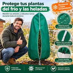🧊【Juego de 3 piezas】🌱 Funda Antiescarcha para Plantas 60×80 cm – Tejido No Tejido con Cierre de Cremallera y Cordón Ajustable, Protege tus Cultivos del Frío 🔒