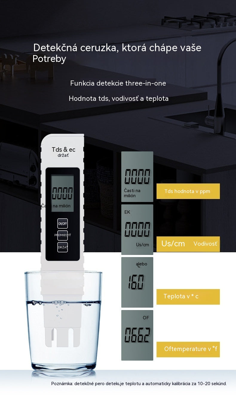 💧Kúp 1 a získaj 1 zadarmo🔍 Digitálny TDS merač vody 3 v 1 – Skontrolujte kvalitu vody za pár sekúnd ✨