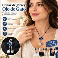 💝【2 piezas】✨Collar largo de tulipán con ojo de gato, cadena para suéter, accesorios de ropa