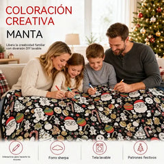 🎨 1 piezas 35 euro✨ Manta para colorear en familia (DIY) – Suave tejido polar, creativa y versátil 🧶
