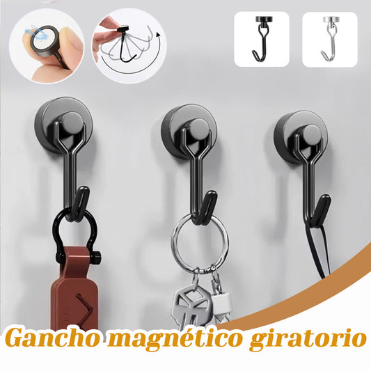 【10 piezas】Gancho metálico magnético sin necesidad de taladrar, capacidad de carga máxima de 18 kg.