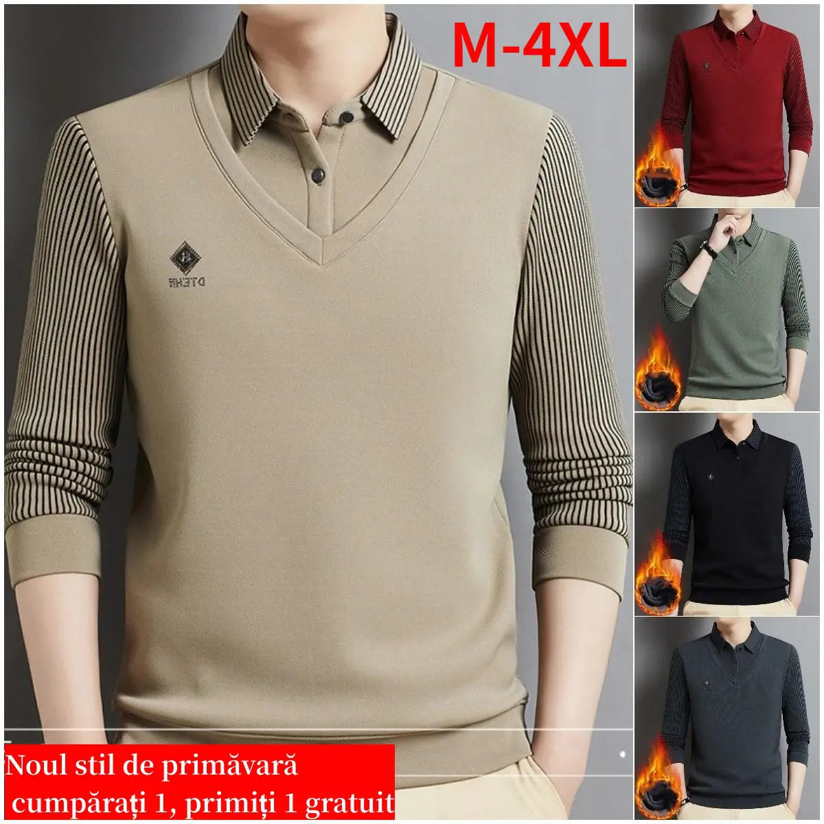 🔥【M-4XL】Top cálido todo en uno de dos piezas de cachemir premium para hombre
