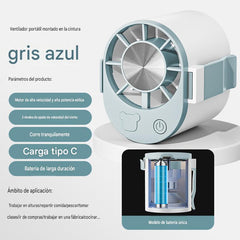 ❄Ventilador portátil USB para exteriores, montado en la cintura