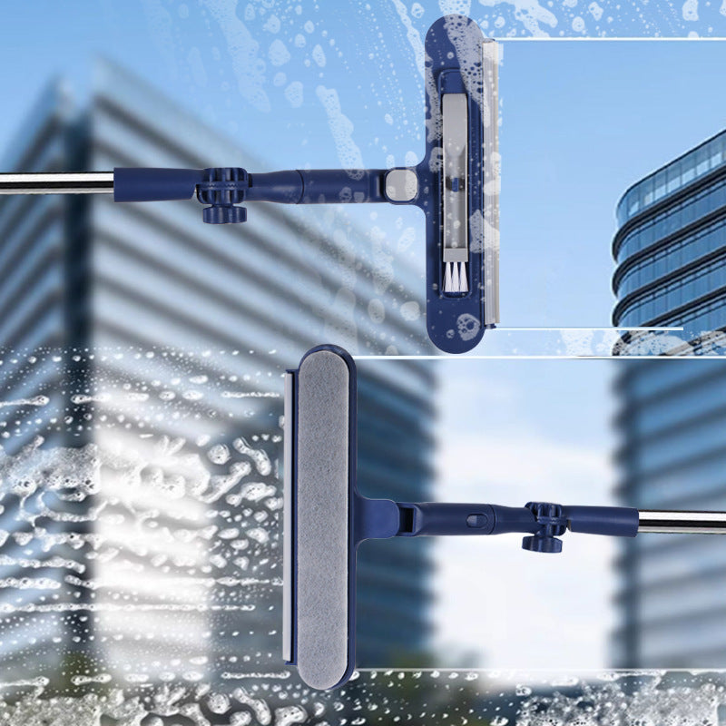 🧼✨ Limpiacristales 2 en 1 de doble cara con mango extensible para limpiar cristales en edificios altos.