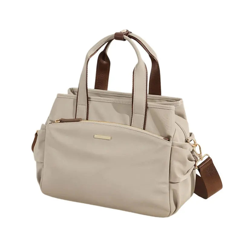 📢📢 ¡50% DE DESCUENTO! 👜 Bolso tote informal de lona para mujer de gran capacidad con bolsillos laterales plisados.