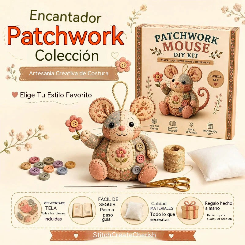 🧵Kit de costura artesanal de peluche de ratón vintage