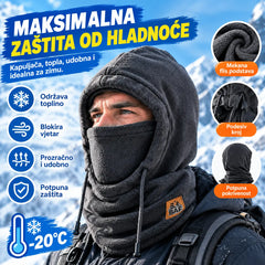 ❄️ Potpuno termalna kapa s flis podstavom koja grije do -20 stupnjeva Celzija. ⛷️ Idealna za skijanje, vožnju motociklom i aktivnosti na otvorenom.