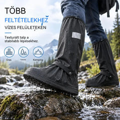 Tökéletes esővédelem! Magas szárú, vízálló cipővédők (40 cm magasak)! Vastagított, csúszásgátló talp · Tartós PVC anyag!