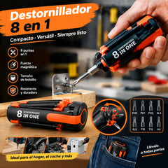 🎁 Lanzamiento de nuevo producto 2027 - 50% de descuento 💥 Destornillador plegable multicabezal 8 en 1 con luz LED
