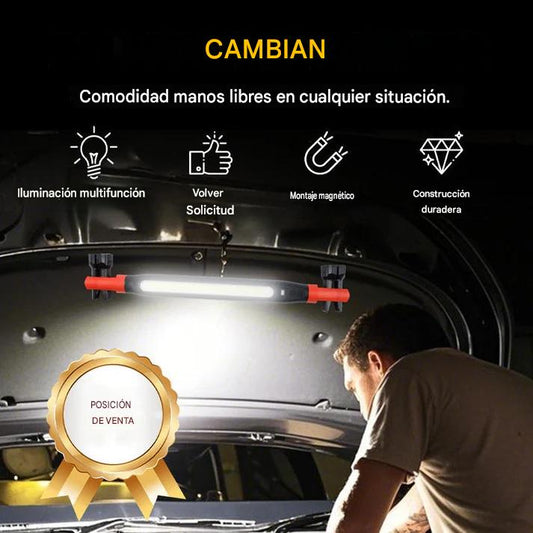 📢💡 Linterna de trabajo recargable 4 en 1: Manos libres, en cualquier lugar.