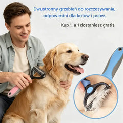 🐶【Kup 1 dostań 1 za darmo】Dwustronna szczotka do pielęgnacji i usuwania sierści zwierząt domowych