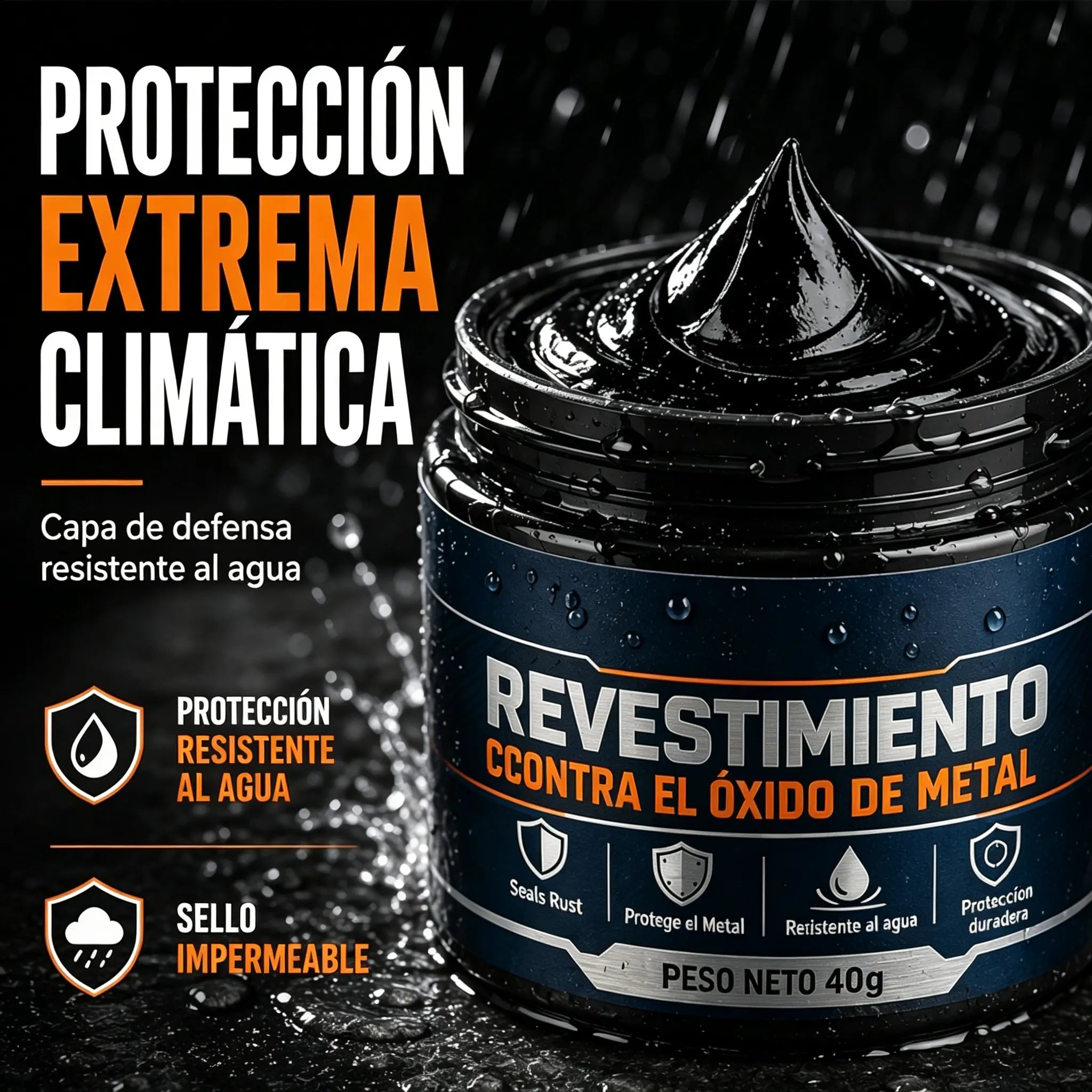 【2 botellas por 26 euros】Pasta reparadora negra anticorrosiva para metales.
