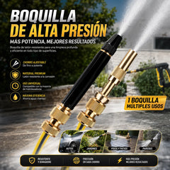 【Juego de 2 piezas】 Pistola de agua a alta presión: lavado de autos, jardín, 10 veces más presión, multimodo