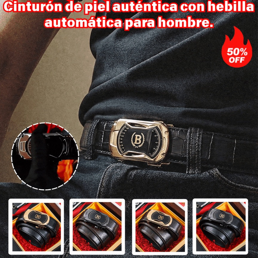 👍【Oferta por tiempo limitado】Nuevo cinturón de hombre de cuero genuino con hebilla automática