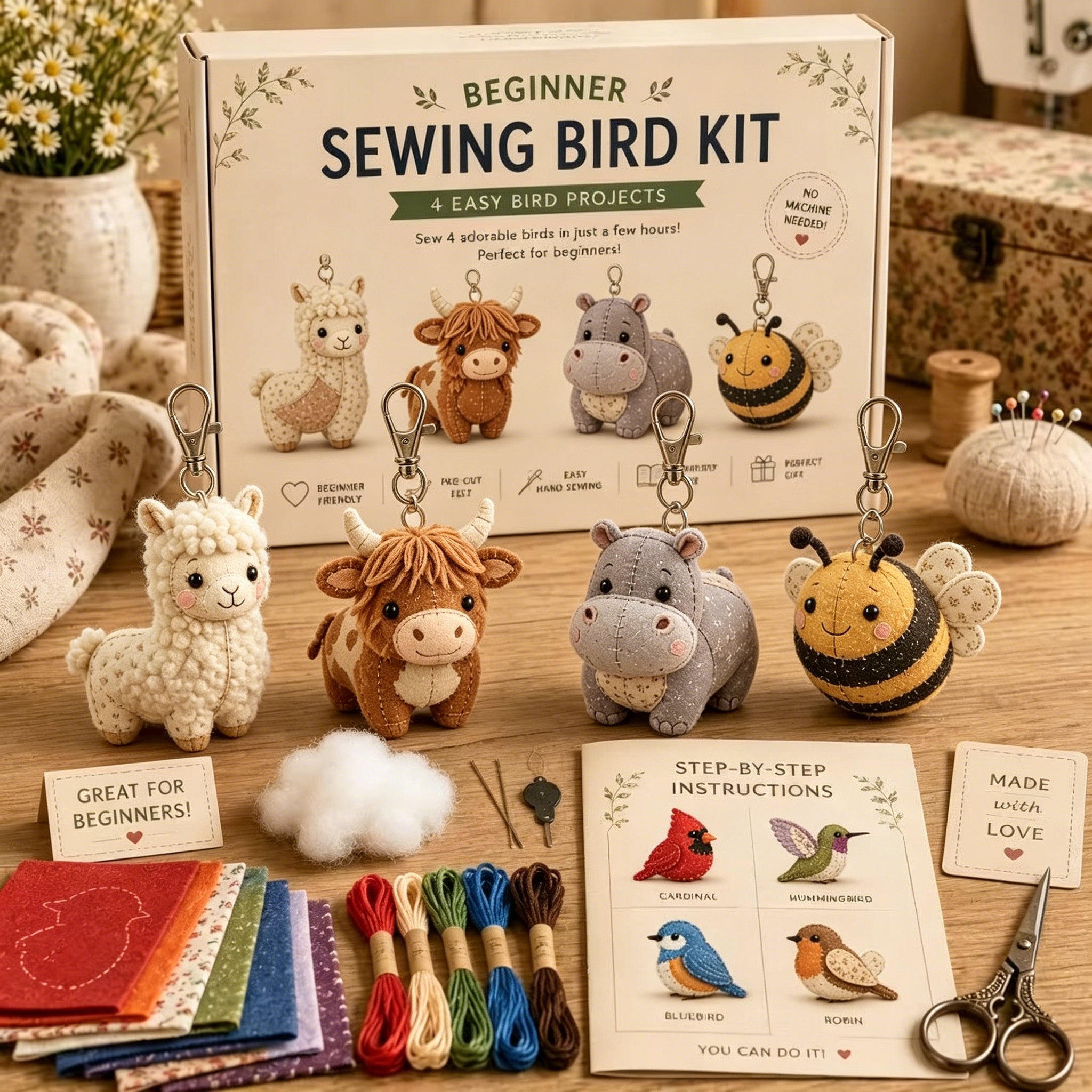 ✨50% de descuento🎨✂️ Set de arte DIY de tela – crea tus propios animales de tela, manualidades creativas hechas a man