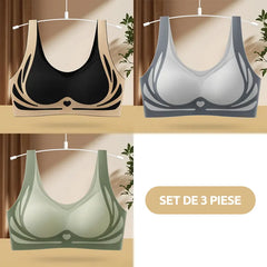 ❤️ Minden idők legalacsonyabb árú [3 db-os] Magasan rugalmas, varrásmentes, plus size push-up melltartó ❤️ [40–85 kg]