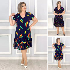 😍[S-5XL] 2025 Nueva falda transpirable con estampado de columpio de flores