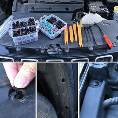 🔥🔥【680 piezas + herramientas de 6 pulgadas + juego de cuatro piezas + almohadilla de esponja + brida】🧰🛠️Juego de hebillas de plástico para tornillos de expansión automotrices
