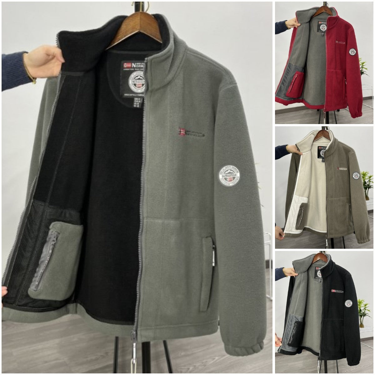 【XS-3XL】Męska kurtka casualowa, ciepła, na jesień i zimę, z grubego aksamitnego polaru, w dużym rozmiarze