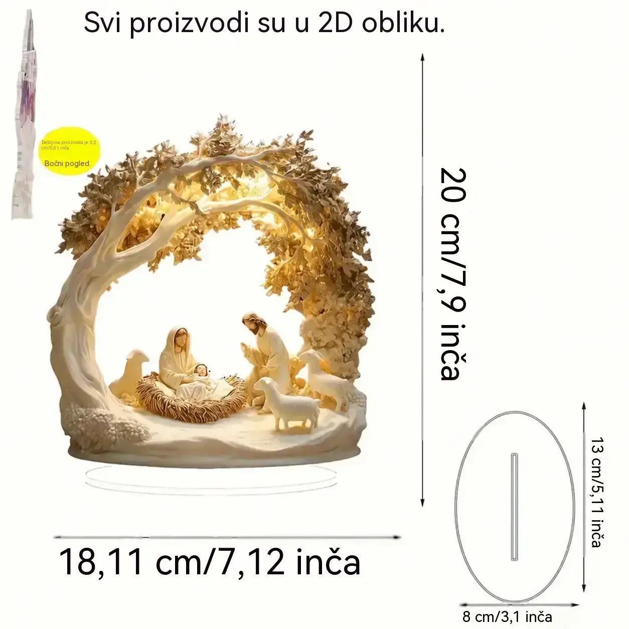 ✨🕯️Dekoracija stola s jaslicama i drvetom života: meko svjetlo za svečanu atmosferu.