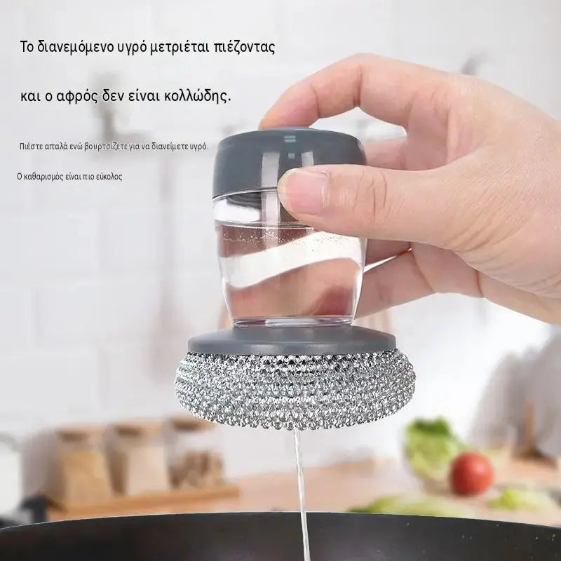 🧽 Cepillo estropajo con dosificador de detergente – ¡OFERTA LIMITADA! 💪 Ideal para ollas, sartenes y platos. Limpieza rápida y fácil, ¡sin esfuerzo! 🍳