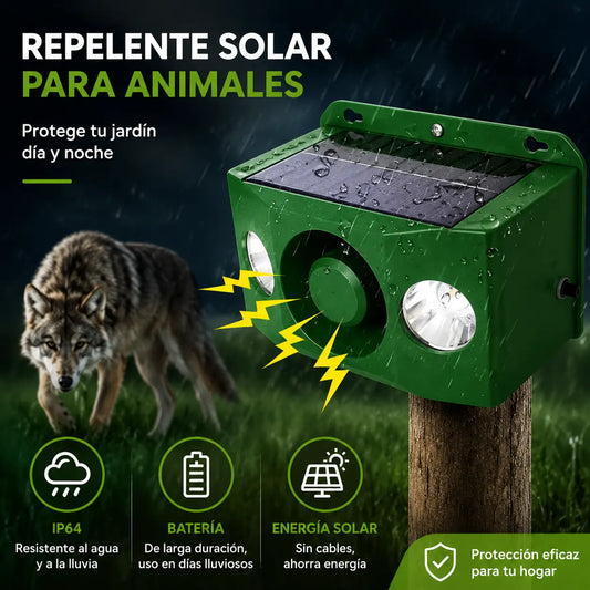 ✨🐅Repelente ultrasónico de animales salvajes alimentado por energía solar