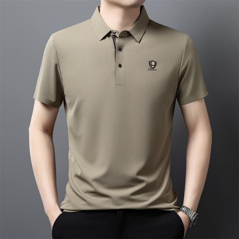 🔥 Venta por tiempo limitado 🔥【M-4XL】Verano Nuevo polo casual con solapa de media manga de seda helada